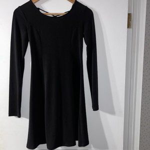 Forever 21 Dress Womens Small Black Long Sleeve Midi Stretch Comfort EUC